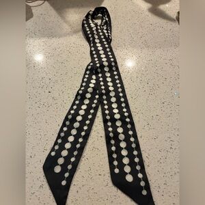 Kate Spade Black and White Polka Dot Bag Scarf